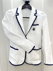 Ladies BASK Toweling Blazer White/Navy