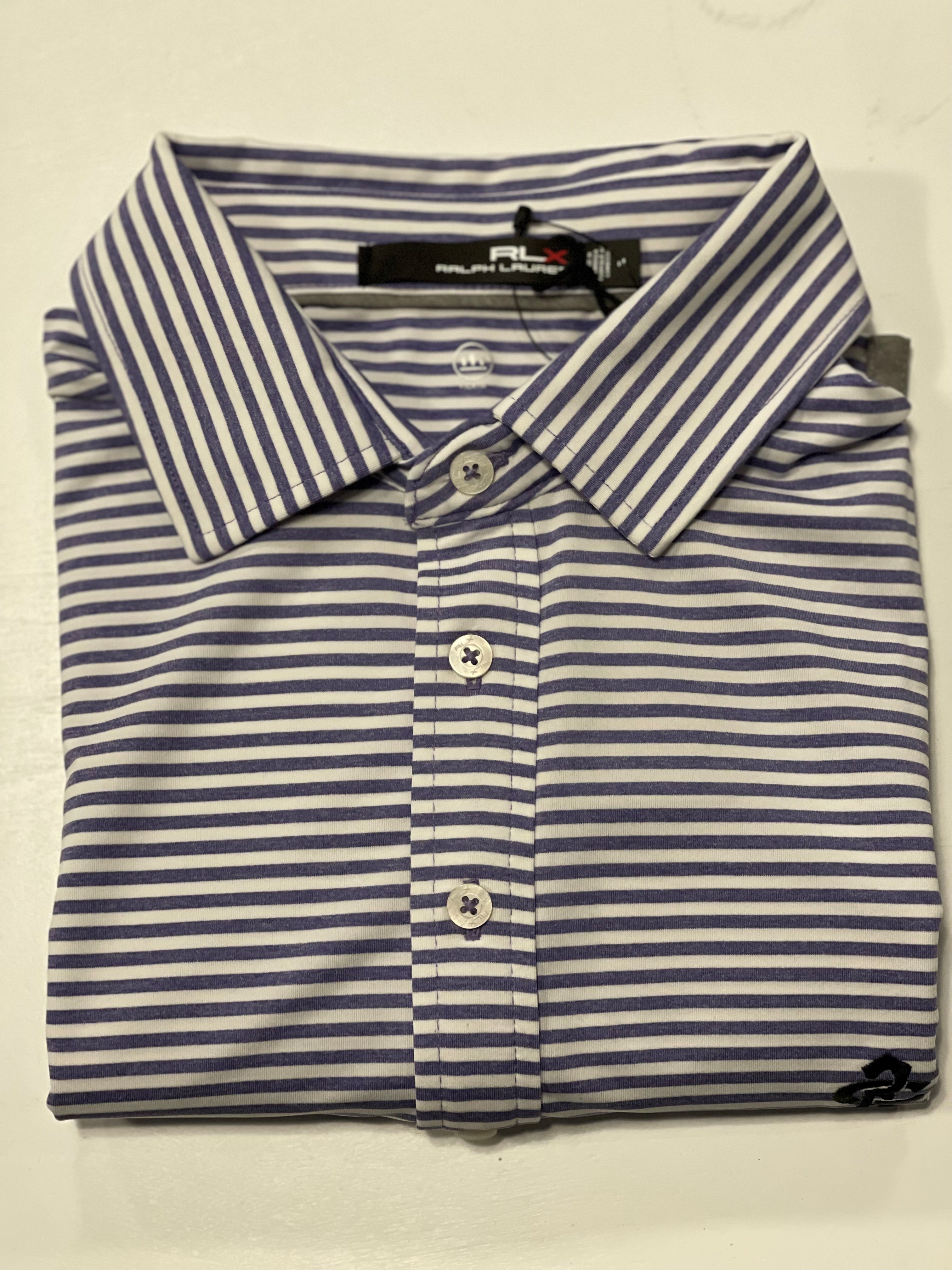 RLX Striped Polo - Purple & White- 20% OFF